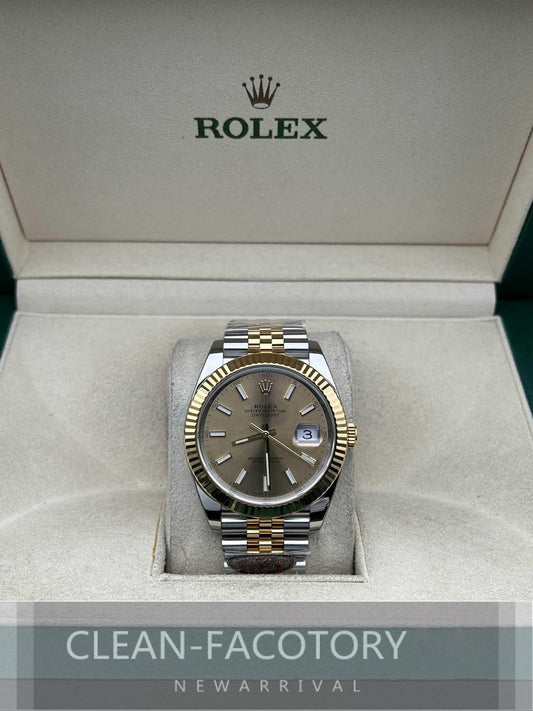 Datejust 41mm 126333 Jubilee Two-Tone Yellow Gold Dial Fluted Bezel 18K Gold Clean Factory