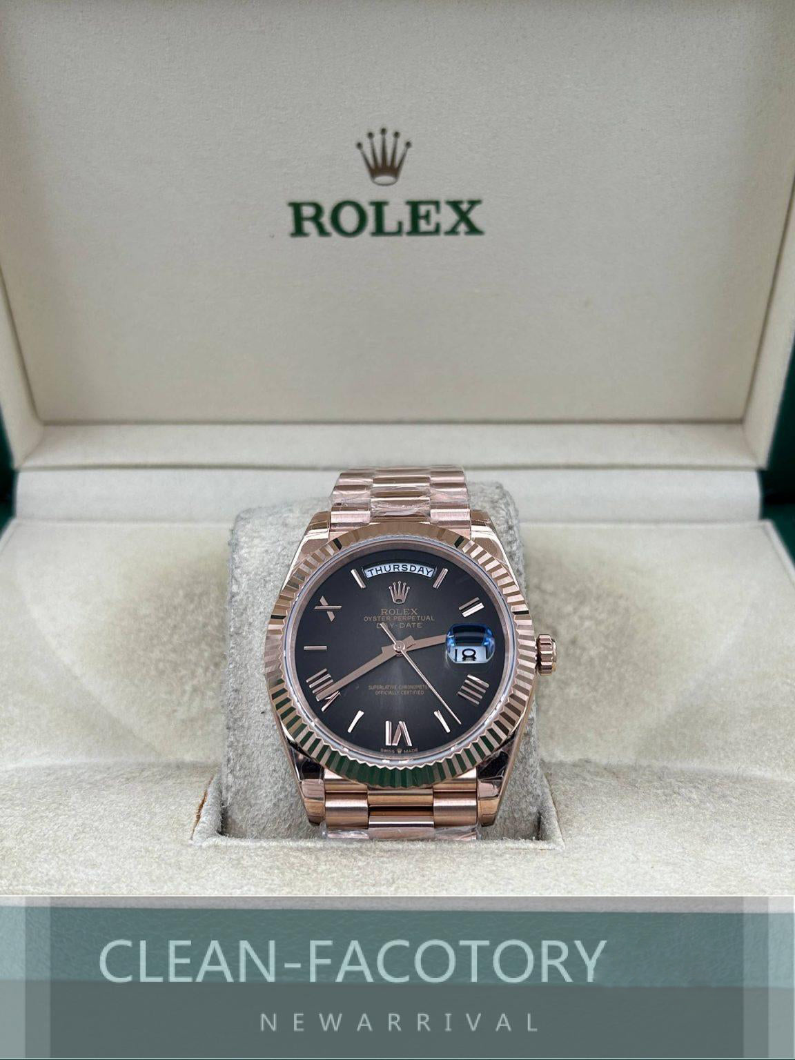 Day-Date 228235 40mm Slate Ombre Dial Rose Gold President Clean Factory