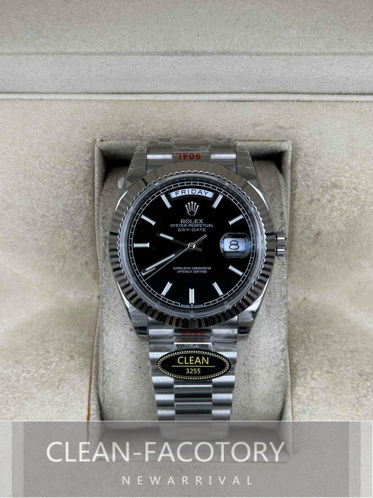 Day-Date 228239 40mm Platinum Black Dial President Clean Factory