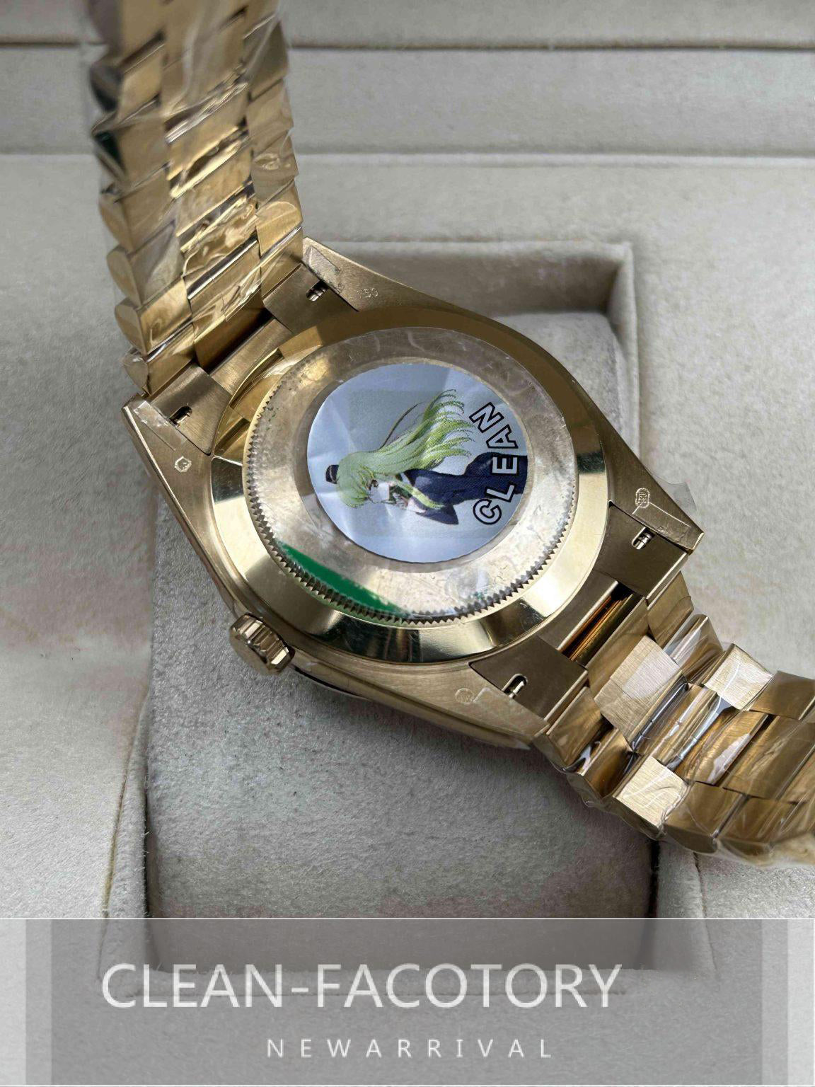 Day-Date 228238 40mm Yellow Gold 18K Green Dial Roman Markers President Clean Factory