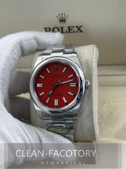 Oyster Perpetual 124300 41mm Red Dial Clean Factory
