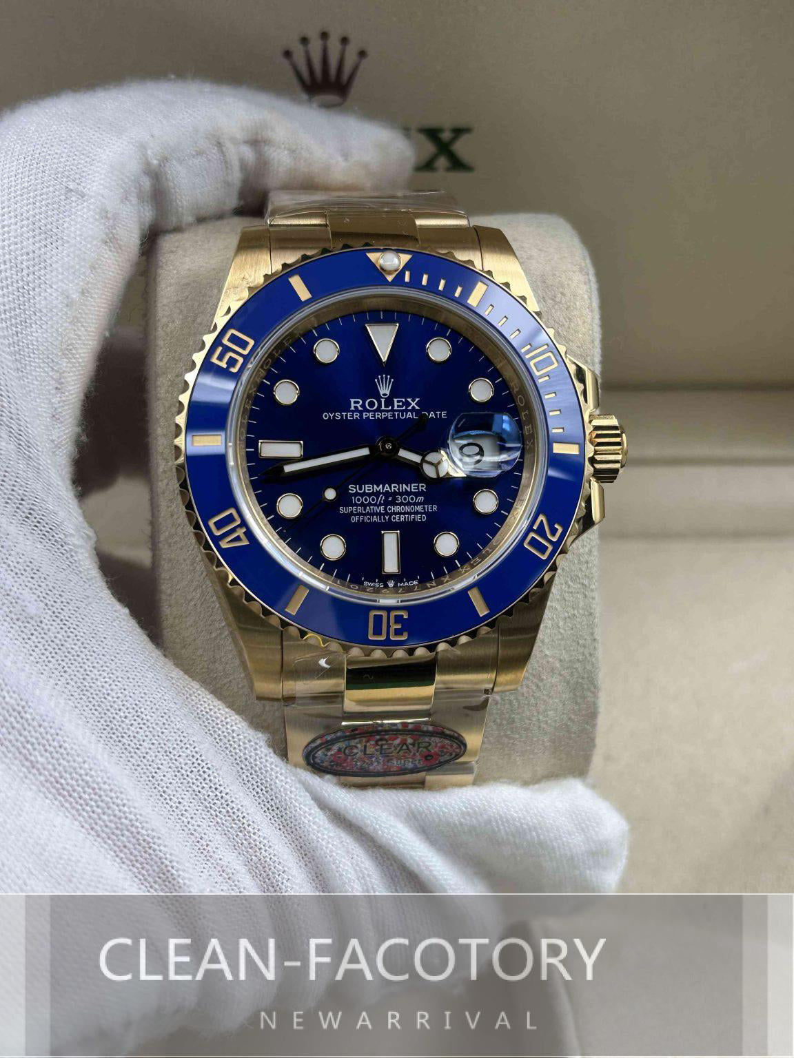 Submariner "Yellow Gold" 126618LN Blue Dial Ceramic Bezel 41mm Clean Factory